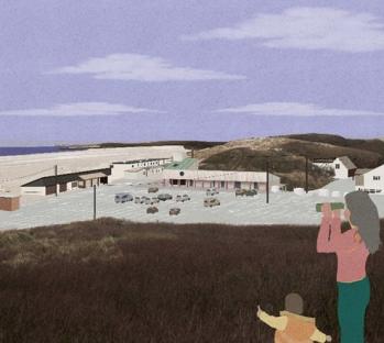 Illustration of the new Camber Sands Welcome Centre.