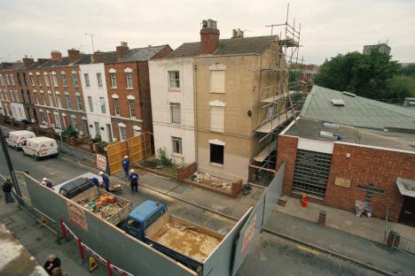 Demolition of Fred West's house.