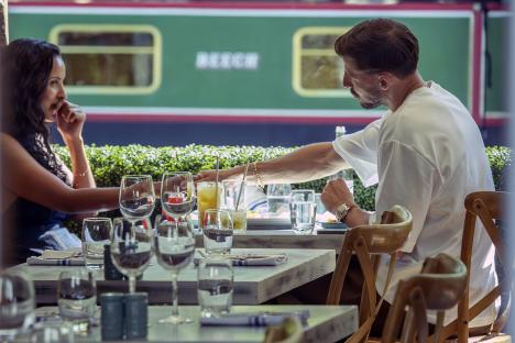 Maya Jama and Ruben Dias on a lunch date.
