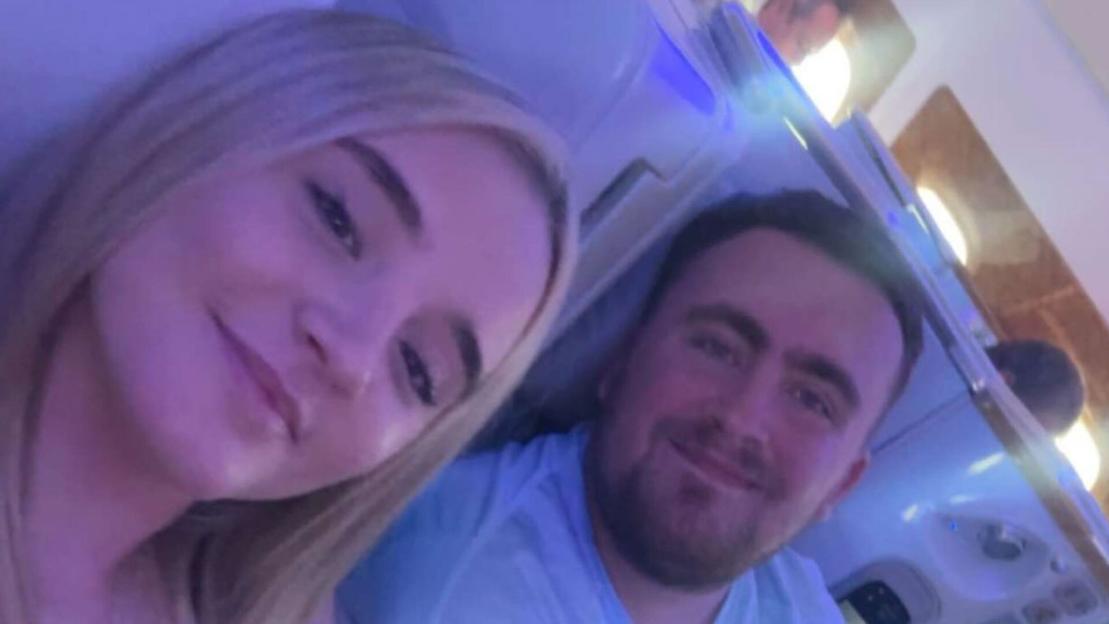 Luke Littler and girlfriend Faith shared loved-up selfie on flight ahead of Australian Darts Masters