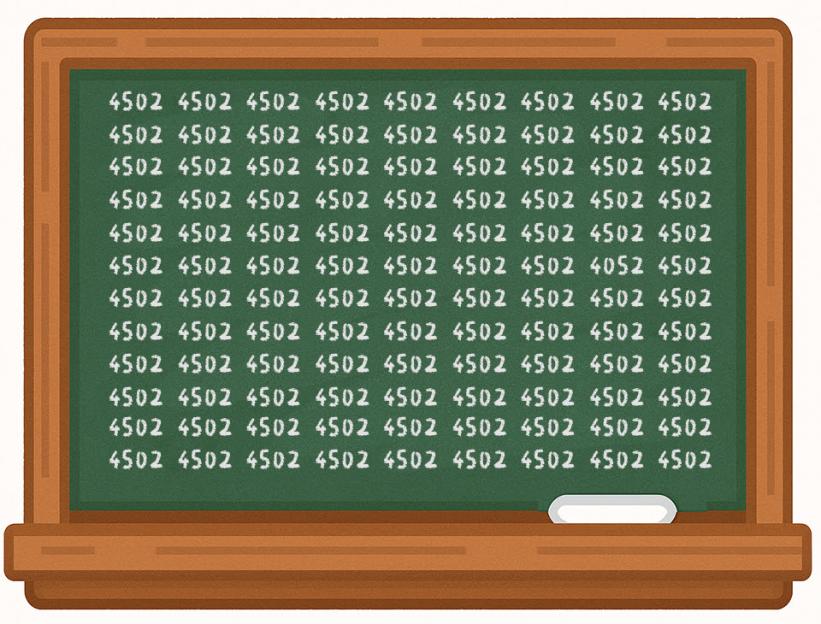 Illustration of a chalkboard filled with the number 4502.