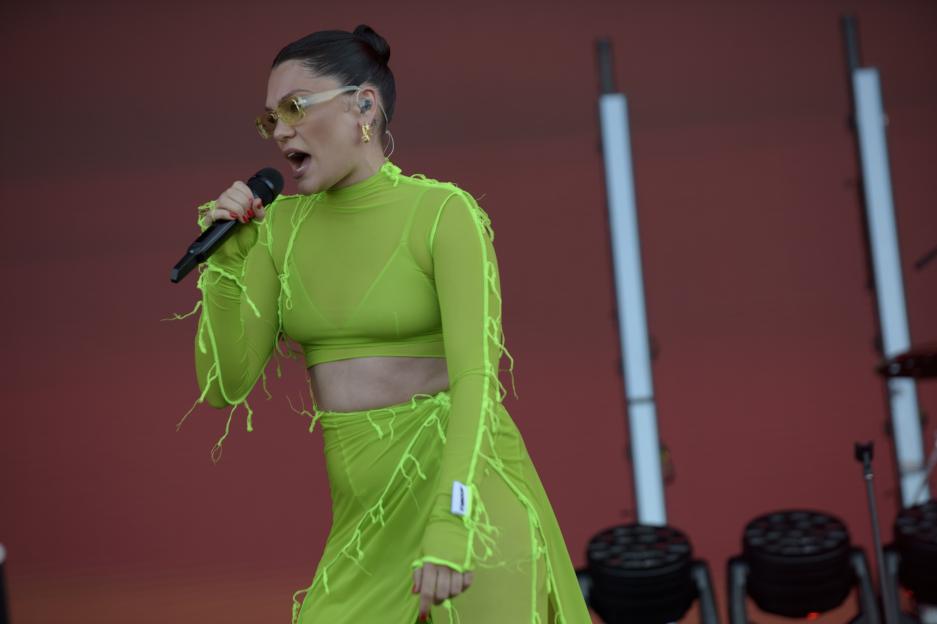 Jessie J performing at the Isle of Wight Festival.