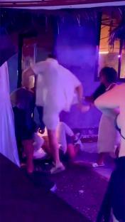 A brawl at a bar in Thailand.