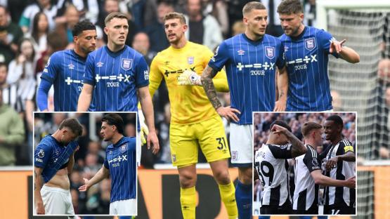 Premier League history made as Ipswich RELEGATED to Championship… but Newcastle tighten grip on Champions League