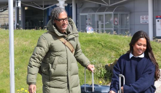 David Olusoga arrives at Inverness airport ahead of filming the new season of Traitors