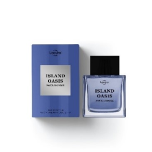 Island Oasis pour homme perfume bottle and box.