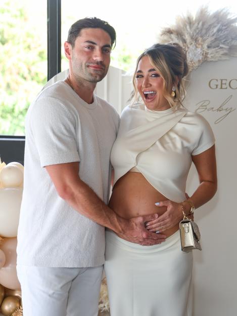 Georgia Harrison and boyfriend Jack Stacey at her baby shower.