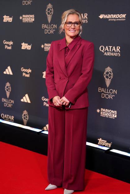 England manager Sarina Wiegman arriving at the Ballon d'Or awards ceremony.