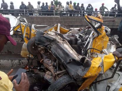 Lagos: One injured in Eko Bridge accident involving Sienna, commercial bus