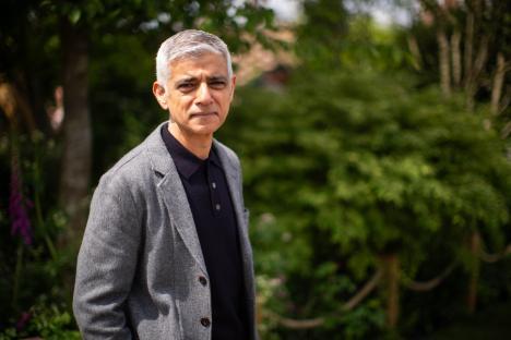 Portrait of Sadiq Khan at the Chelsea Flower Show.