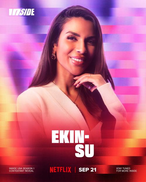 Ekin-Su Cülcüloğlu on a promotional poster for "Inside USA Season 1" for Netflix.