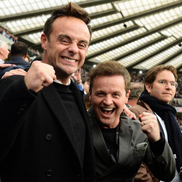 Ant and Dec at a Newcastle United soccer match.