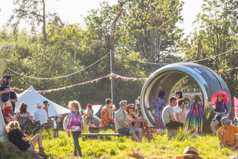 People enjoying a festival.