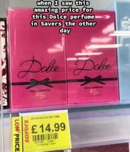Two Dolce & Gabbana Lily Eau de Toilette perfumes on sale for £14.99 at Savers.