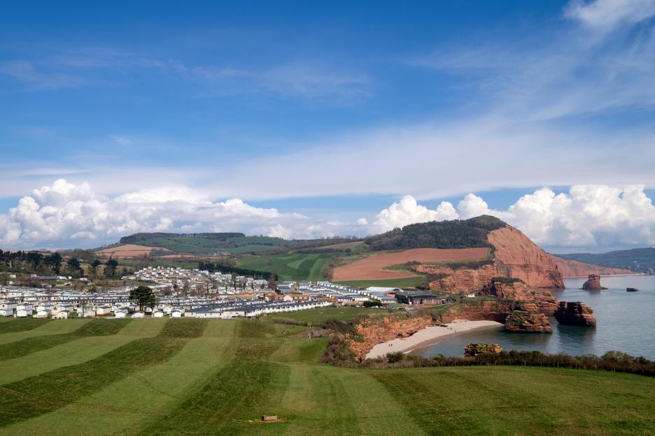 Ladram Bay Holiday Park in Devon, overlooking the sea.