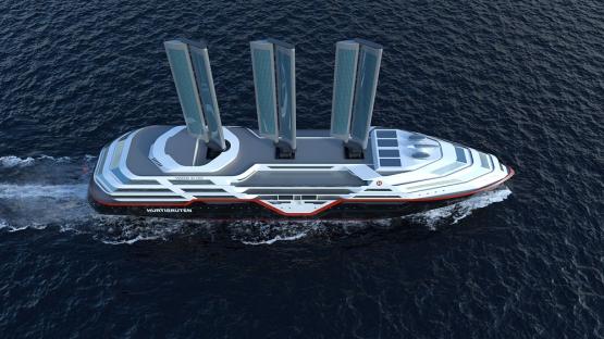 Illustration of Hurtigruten's zero-emission cruise ship.