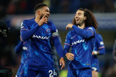 Reece James and Marc Cucurella of Chelsea celebrating.