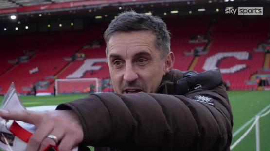 Jamie Carragher being called into a Sky Sports camera shot.