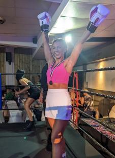 PIC FROM Kennedy News and Media (PICTURED: 28-YEAR-OLD CHERRIE AUSTIN HAS BEEN BOXING FOR THREE YEARS) A busy mum thought the housework had finally got the better of her when she collapsed during a frantic cleaning spree - as a spinal stroke had left her paralysed. Cherrie Austin admits that her big cleaning days are a 'lot of hard work' and she sometimes 'exerts herself too much', seeing her run around 'like a headless chicken'. The 28-year-old had just finished hoovering, putting the washing on and changing her bedding in February when she started to feel dizzy and went to lie down. DISCLAIMER: While Kennedy News and Media uses its best endeavours to establish the copyright and authenticity of all pictures supplied, it accepts no liability for any damage, loss or legal action caused by the use of images supplied and the publication of images is solely at your discretion. SEE KENNEDY NEWS COPY - 0161 697 4266