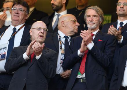 Sir Jim Ratcliffe and Avram Glazer at the Europa League Final.