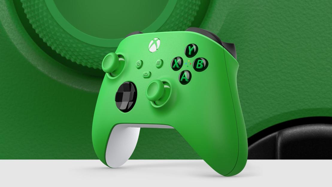 Xbox Wireless Controller in electric green.