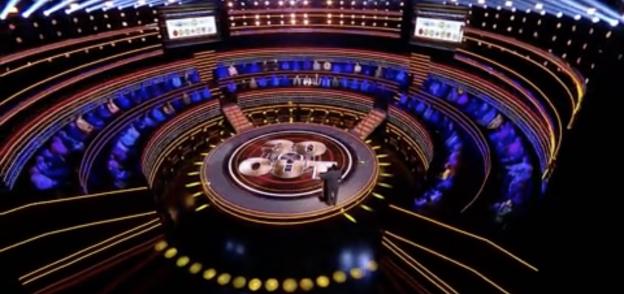 Overhead view of the set for the game show