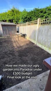 Empty garden plot before transformation.