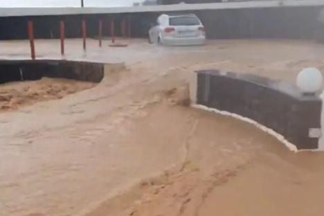 Staggering videos show Brit hols hotspot Lanzarote SWAMPED by floods as island deluged in two-hour in rainstorm