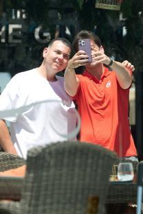 Two men taking a selfie.