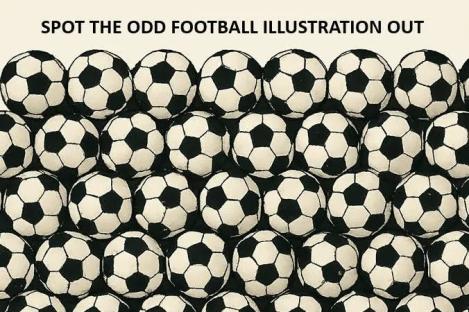 Everyone can spot the footballs but only those with a high IQ and eyes of a hawk will spot the odd one out in 9 seconds