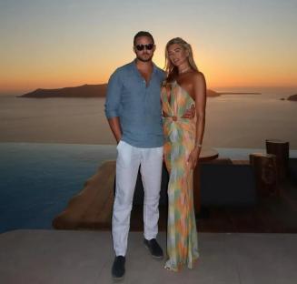 Arabella Chi and Billy Henty at sunset.
