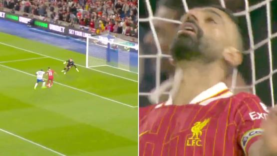 Watch Mo Salah’s ‘miss of the season’ from yards out as Liverpool star is forced to wait for Prem records