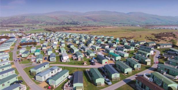 Aerial view of Islawrffordd Caravan Park.