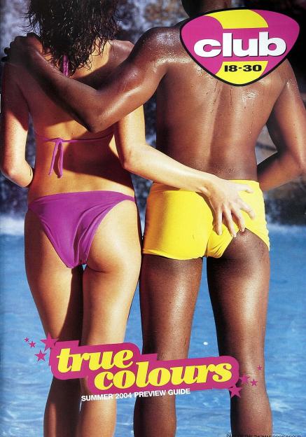Illustration of Club 18-30 Summer 2004 Preview Guide cover.