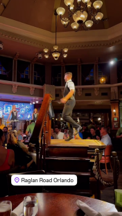 Irish step dancer performing at Raglan Road Orlando.