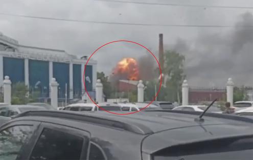 Dramatic moment Russians run for their lives from fireballs as Ukrainian kamikaze drone wave blitzes Putin’s ‘gun city’