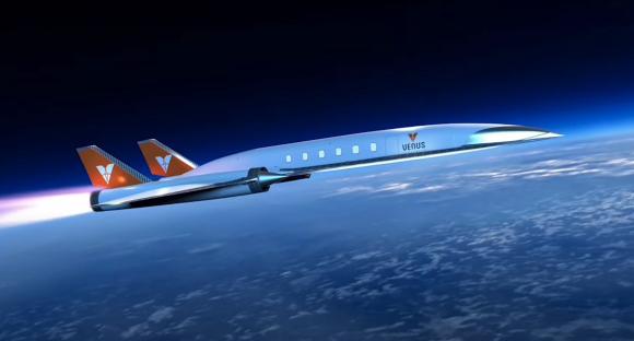Illustration of a hypersonic jet in flight.