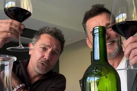 Gino D’Acampo downs a £600 bottle of wine as he reunites with Fred Siriex amid inappropriate behaviour claims