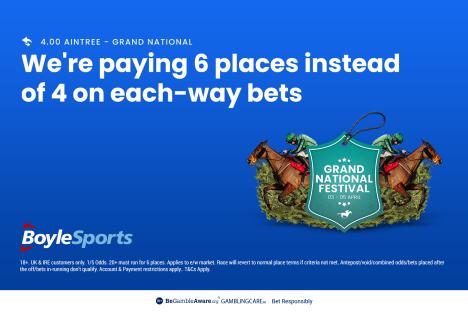 Grand National 2025: Get £30  free bets AND £10 casino bonus with BoyleSports, plus extra places