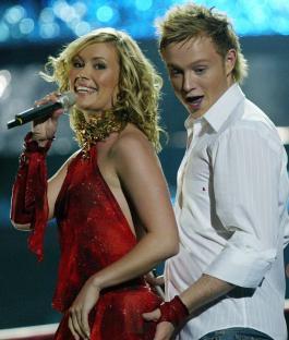 Jemini, the UK's Eurovision 2003 entry, performing.