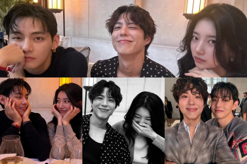 BTS’s V, Park Bo Gum, And Suzy Pose Together For Adorable Photos At CELINE Show In Paris