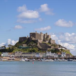 On the coast at Gorey Castle in Jersey, The Channel Islands