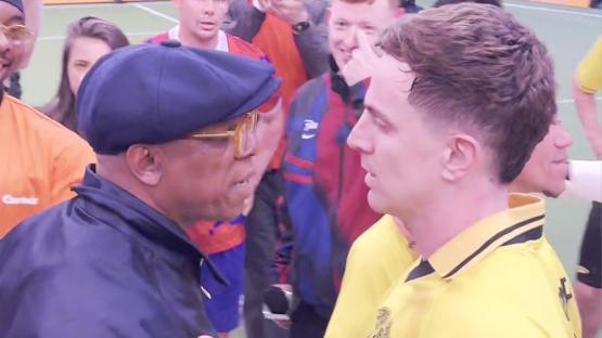 ‘Don’t speak to me like that’ – Moment Ian Wright, 61, angrily confronts former Man Utd star before pair are split up