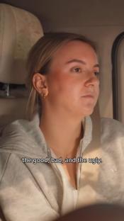 Molly-Mae Hague in a car, text overlay: