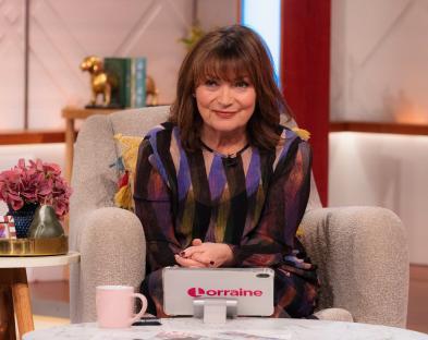Lorraine Kelly on the set of her TV show.