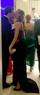 Bobby Brazier and Ella Morgan kissing at the BAFTAs.