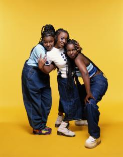 Portrait of the British R&B girl group Cleopatra.