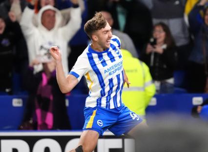 Jack Hinshelwood celebrating a goal.