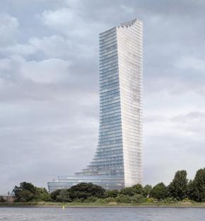 Illustration of the Elbtower in Hamburg, Germany.