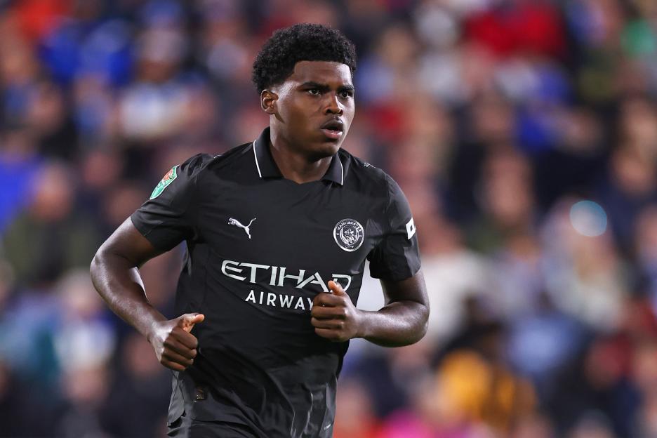 Jaden Heskey of Manchester City during a Carabao Cup match.